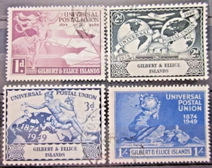 GILBERT & ELLICE IS. ~ S.G 59-62 ~ 1949 UNIVERSAL POSTAL UNION OMNIBUS~VFU#04894 - Picture 1 of 1