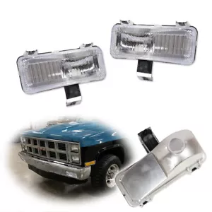 Front Turn Signal Park Lamp Clear Lenses LH RH For 1981-1982 Chevy Silverado GMC - Picture 1 of 8