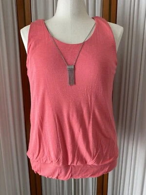 Camiseta sin mangas AB Studio collar desmontable sin mangas para mujer talla XL coral Foto 1 de 4