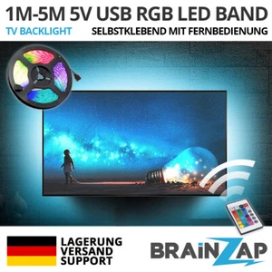 LED Band TV Backlight RGB 1m 2m 3m 4m 5m Hintergrund Beleuchtung Licht Strip USB - Bild 1 von 12