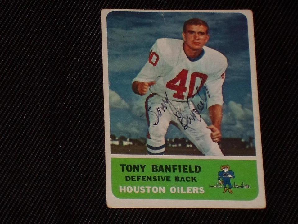TONY BANFIELD 1962 FLEER SIGNED AUTOGRAPHED CARD #51 HOUSTON OILERS - Image 1 of 1
