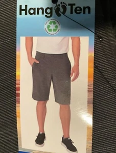 Hang Ten Men's 4Way Stretch Shorts Quick Dry Blue, Grey Black Tan 38 36 NEW - Picture 1 of 19