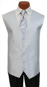 Large New Boys Ralph Lauren Silver Openback Wedding Tuxedo Vest & Tie Set - Picture 1 of 1