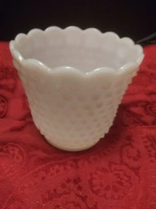 Fire King Milk Glass Planter Hobnail Scalloped Vtg Bowl Vase Oven Ware. EUC  - Picture 1 of 7