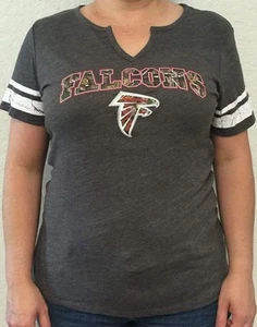 Women's Atlanta Falcons Majestic Charcoal Tshirt  - Picture 1 of 2