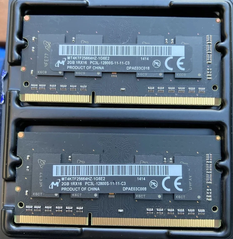 Micron 4GB RAM (2 X 2GB) 12800S PC3L - Image 1 of 1