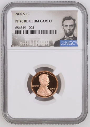 2002 S Proof Lincoln Penny Proof 1C NGC PF70 RD Ultra Cameo Cover