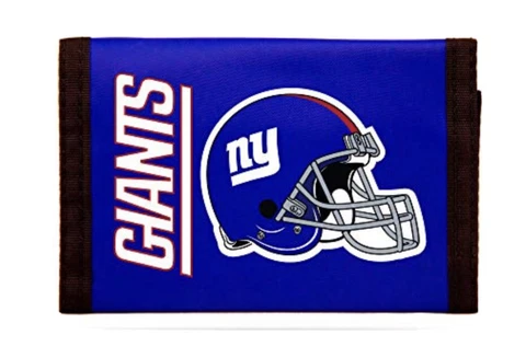 Brand New NFL New York Giants Tri-Fold Nylon Wallet Officially Licensed Cover