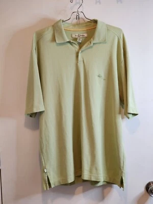Tommy Bahama Mens Polo Shirt Green Size L Short Sleeve Pima Cotton Blend - Image 1 of 4