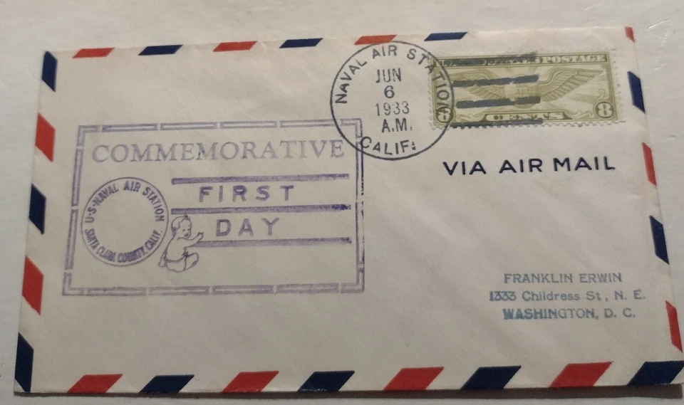 United States Navel Air Station June 6 1933 A.M. First Day - Image 1 of 2