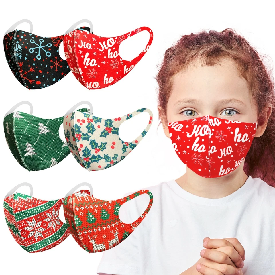 Unisex Kids Cute Winter Christmas Mask 3D Breathable Washable Reusable Face Mask - Image 1 of 1