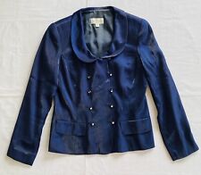SELINA Canada Vintage Metallic Navy Padded Shoulder Blazer Jacket Women's Size 6