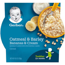 Gerber Baby Food Cereal Oatmeal & Barley Bananas & Cream – 4.5 Oz – Pack of 4