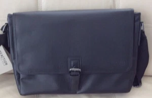 KENNETH COLE REACTION Black Faux Leather Computer Business Case - Picture 1 of 7