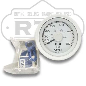 Medallion Dyna-Torque Boat Gauge 80 MPH Velocímetro 3" Cara Blanca y Tri - Imagen 1 de 4