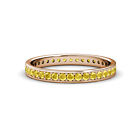 TriJewels Yellow Sapphire Eternity Ring Stackable 0.63 ctw* 14K Gold JP:21042