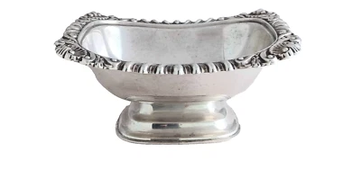 英国纯银 Elkington & Co 1933 大型盐窖 4 英寸 X 3 英寸 X 1 7/8 — 第 1/4 张图片