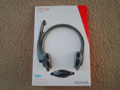 New Microsoft Skype LifeChat LX-1000 Binaural Headset w/ Adjustable Boom Mic - Image 1 of 2