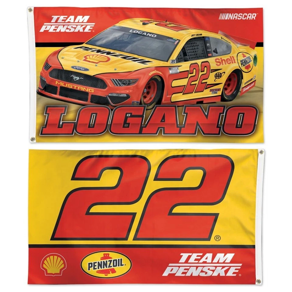 Bandeira Joey Logano #22 Team Penske Pennzoil Nascar dupla face 3x5 frete grátis - Imagem 1 de 1