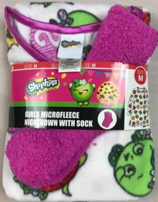 Girls Microfleece Nightgown Socks Shopkins Medium Pink Size M New with tags - Image 1 of 3