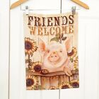 Vintage Pig Sunflowers Print Accent Banner Tapestry Home Decor