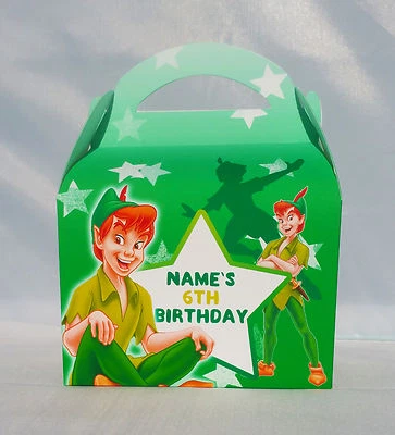 Peter Pan Children's Personalised Party Boxes Favour treat Box Kids Tinkerbell
