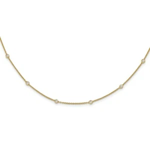 14k 14kt Yellow Gold  Diamond Rolo Necklace 3.5mm 20 inch Lobster Clasp X 3 mm - Picture 1 of 2