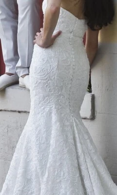 Vestido de novia Galina Signature sin tirantes sirena David talla 12 SWG400 Foto 1 de 2