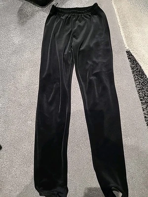 BLACK Velour Leggings Size 10/12 - Image 1 of 3