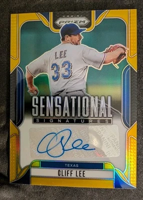 Cliff Lee Auto/10 2025 Panini Prizm Gold Sensational Signatures SS-CL Tedas Foto 1 de 4