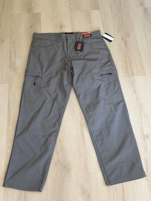BASS Outdoor Men’s Stretch Cargo Hiking Pants Gray Zip Pockets Size 36 - Image 1 of 4