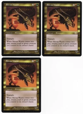 Shivan Wurm x3 3x 2001 Planeshift Multi-Color Rare Creature MTG SP - NM AZ1 - Image 1 of 2