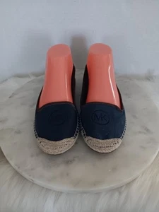 Michael Michael Kors Keli Espadrilles Damen 8 blaue Canvas Slipper flache Schuhe - Bild 1 von 11