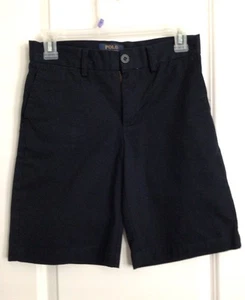 POLO RALPH LAUREN-Sz.12 Boy’s Classic Chino Shorts-Navy Blue-Flat Front-Pockets - Picture 1 of 16
