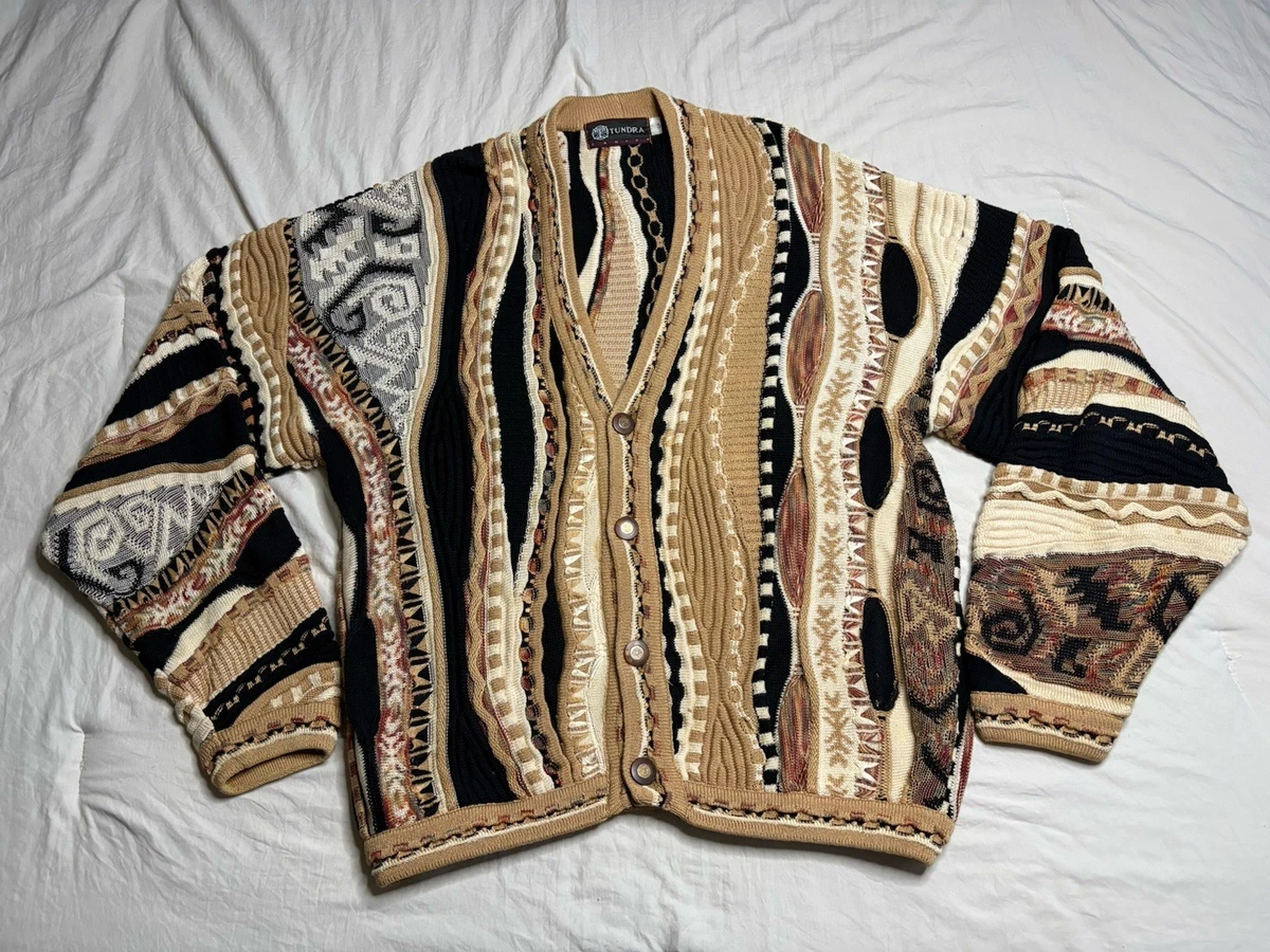 【Vintage】COOGI 3D KNIT CARDIGAN Vintage 90s Coogi Australia 3D Knit Wool Cardigan Sweater Size S