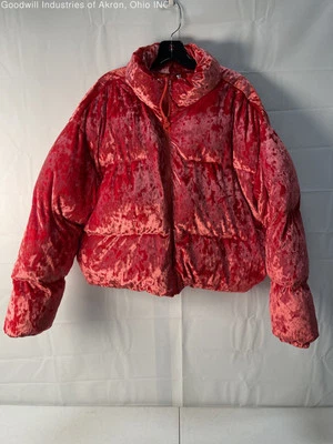 Abrigo acolchado de terciopelo rojo para mujer Fabletics nuevo con etiquetas, talla XL Foto 1 de 3