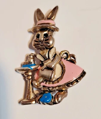 DANECRAFT GIRL RABBIT BUNNY PIN BROOCH - Image 1 of 3
