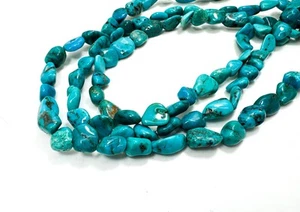 Natural Kingman Turquoise Nugget Beads Freeform Arizona Blue Gemstone PGS405 - Picture 1 of 3