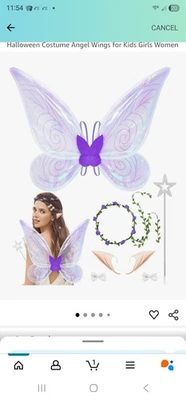 8PCS Fairy Wings Dress Up, Crown Butterfly Costume Angel Wings for Kids Girls - Image 1 of 4
