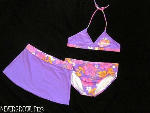 NIÑAS XHILARATION TRAJE DE BAÑO PÚRPURA ~ BIKINI ~ XL 14/16 ~ NUEVO CON ETIQUETAS Foto 1 de 1