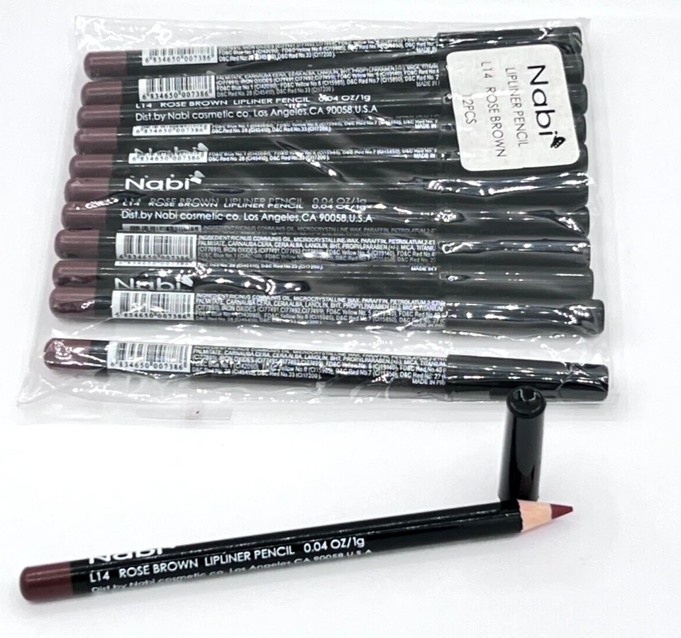LÁPIZ DELINEADOR DE LABIOS NABI, L14 ROSA MARRÓN, 0,04 OZ.  PACK 12 Foto 1 de 1