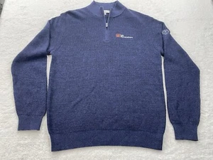 Peter Millar Merino Wool Cotton Blend Quarter Zip Soft Pullover Sweater Sz Large - Picture 1 of 14