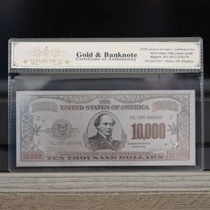 100mg .999 Silver 1928 $10,000 Dollar Bill Gold Certificate Banknote White COA - Picture 1 of 2