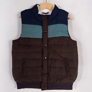 Tommy Bahama Chaleco Puffer Niños Pequeño 5/6 Azul Marrón Bolsillos Frontales a Presión Informal - Imagen 1 de 8