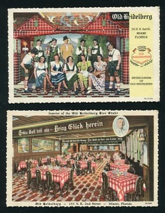2 postales antiguas de restaurante Heidelberg, Miami Florida - Imagen 1 de 3