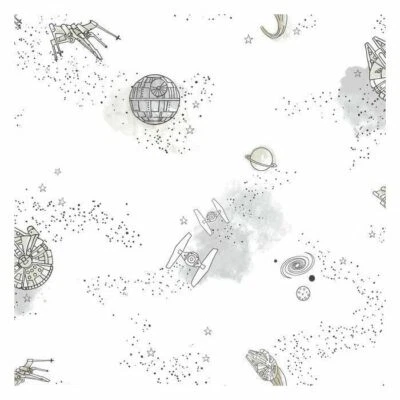 York DI0997 Neutral Star Wars: Good Night Galaxy Unpasted Kid's Wallcoverings - Image 1 of 4
