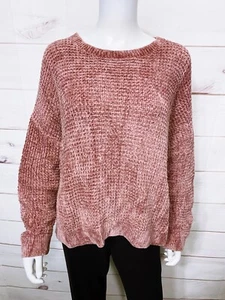 Express Womens Sweater Size M Pink Round Neck Long Sleeve Pullover - Picture 1 of 7