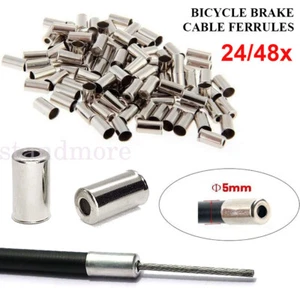 CABLE HOUSING FERRULES 5mm Alloy Brake End Caps Road MTB Hybrid Bikes Cycles - Picture 1 of 13