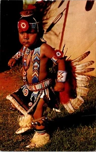 A Young Indian Dancer Cherokee Reservation North Caroline Postcard - Picture 1 of 2