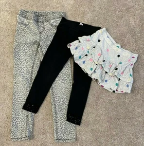 Kid's Clothes Lot of Bottoms - One each of pants, tights, skirt, Girl's 7/8 - Picture 1 of 9